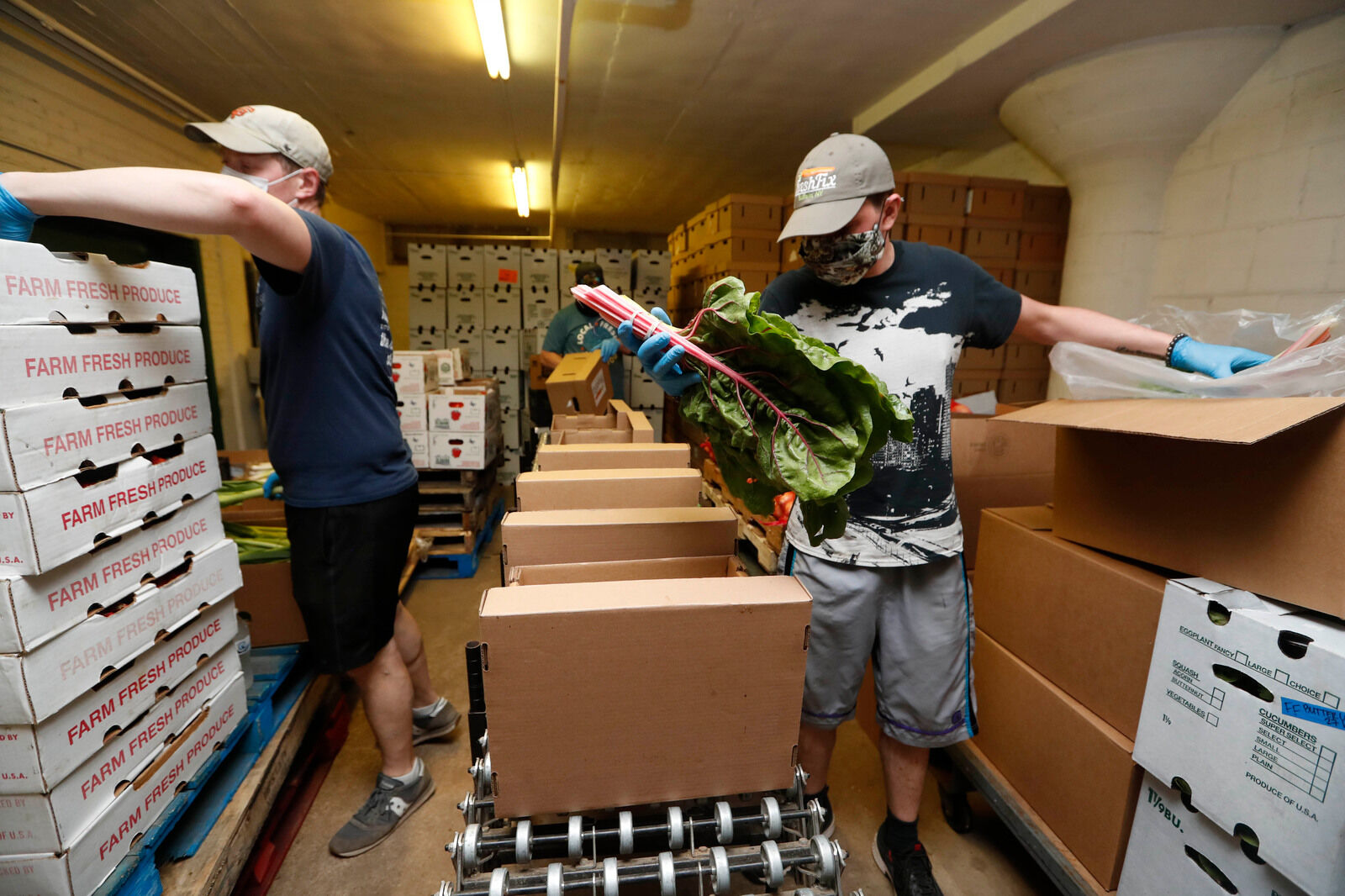 Packing organic boxes at FreshFix